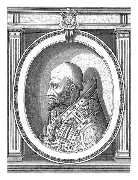 教皇マルケッルス2世の肖像 教皇マルケッルス2世の肖像 エッジレタリングで楕円形のフレームの左側にバストとプロファイル — ストック写真