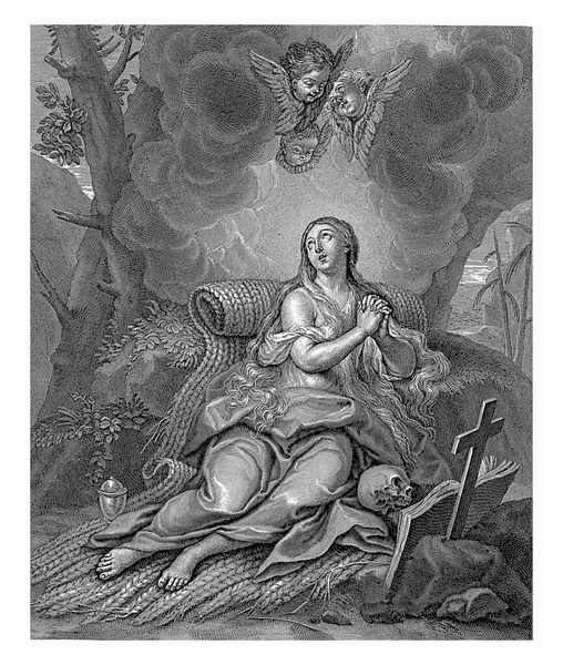 Imádkozó Mária Magdolna Claude Duflos Antoine Dieu Után 1675 1727 — Stock Fotó