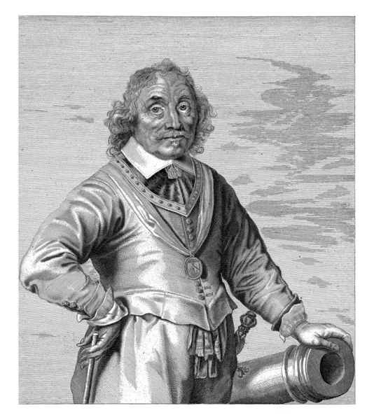 Portrait Admiral Maarten Harpertsz Trump Standing Cannon Verse Bottom Margin — Stock Photo, Image