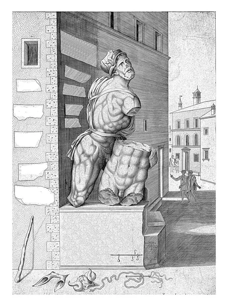 Estátua Pasquino Uma Das Estátuas Eloquentes Roma Sobre Pedestal Lado — Fotografia de Stock