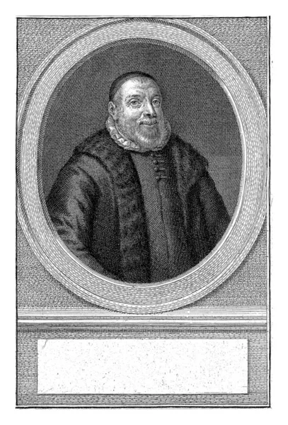 Porträt Des Predigers Johannes Cuchlinus Oval Das Porträt Ruht Auf — Stockfoto