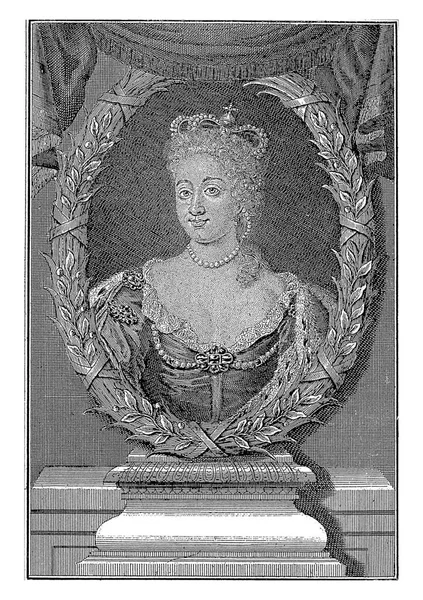 Porträtt Louise Elisabeth Orleans Spaniens Drottning Georg Paul Busch 1734 — Stockfoto