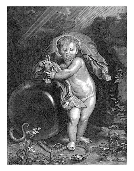 Dziecko Chrystusa Orbem Paulus Pontius Antonim Van Dycku 1616 1657 — Zdjęcie stockowe