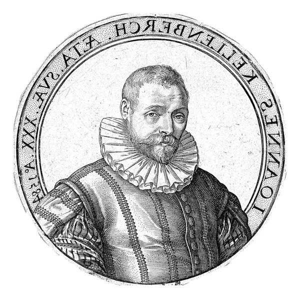 Okrągły Portret Johannesa Kellenbercha Pół Długości Kamiennym Kołnierzem Szyi — Zdjęcie stockowe