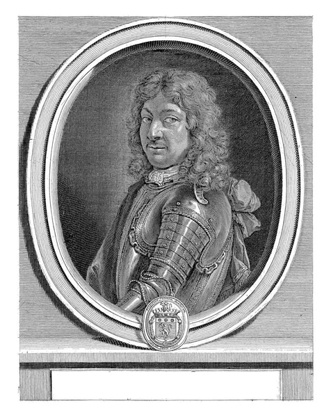 セバスティアン ポンタウトの肖像 ジェラルド エデリンク 1666年 1707年セバスチャン ポンタウト ボーリューの肖像 軍の技術者 鎧に描かれた — ストック写真