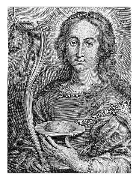 Saint Agatha Med Brösten Avskuren — Stockfoto