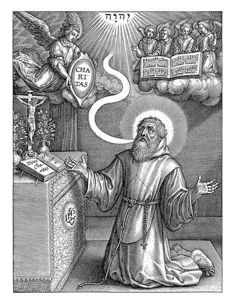 Ангел Звертається Святого Франциска Паола Ієронімус Верікс 1563 1619 Року — стокове фото