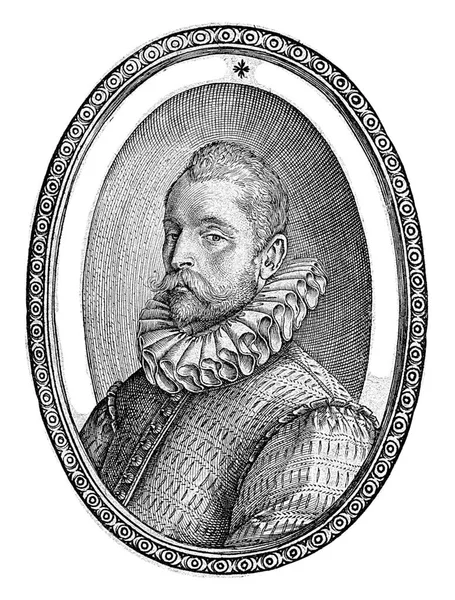 一个32岁的男人的画像 Gysbert Van Duvenvoorde Hendrick Goltzius 1580 1590年一位32岁男子的肖像 可能是哈莱姆市长Gysbert Gysbrecht — 图库照片