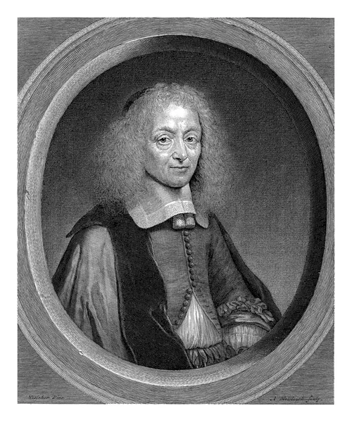 君士坦丁 惠更斯的画像 亚伯拉罕 布洛泰林 1672 1690年 君士坦丁 惠更斯领主范 祖伊利亨 弗雷德里克 — 图库照片