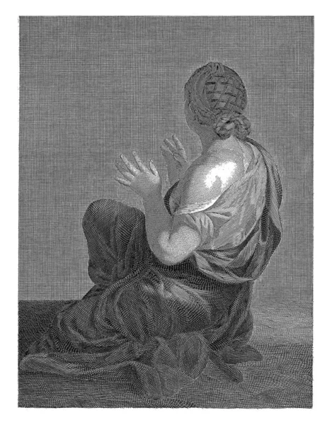 Καθισμένη Γυναίκα Από Την Πλάτη Της Henricus Wilhelmus Couwenberg Μετά — Φωτογραφία Αρχείου