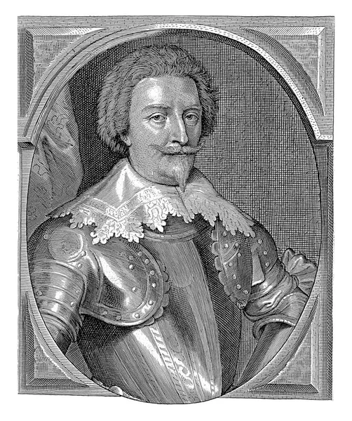 Portret Frederika Hendrika Owalu Jego Nazwisko Jest Dolnym Marginesie — Zdjęcie stockowe