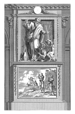 H. Gregorius van Nyssa, Jan Luyken, Jan Goeree 'den sonra, 1698 Saint Gregory şeytani bir canavarın arkasında oturan bir meleği zincirle bağlar..