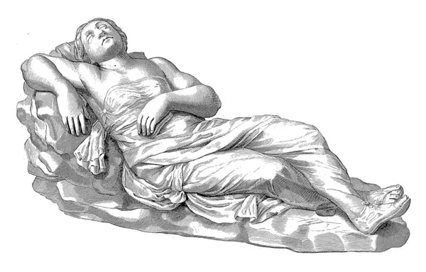 Учеба После Скульптуры Спящей Женщины — стоковое фото