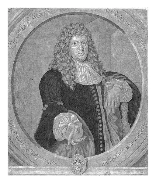 Portræt Theophilus Milich Alder Pieter Van Den Berge 1689 1692 - Stock-foto