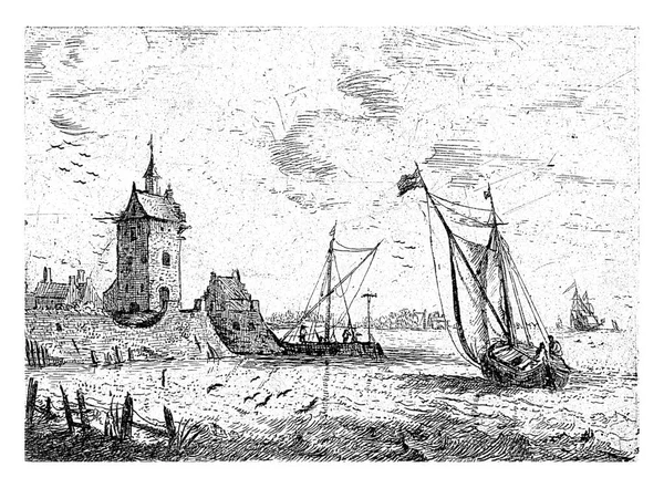 Kikötői Kilátás Őrtoronnyal Bonaventura Peeters 1624 1652 — Stock Fotó