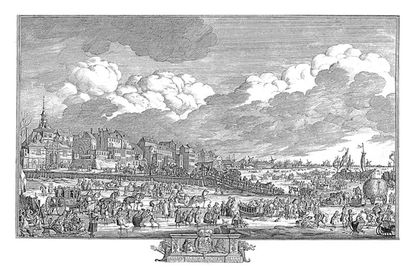 Ice Fun Maas Pobliżu Rotterdamu Paulus Constantijn Fargue 1763 Widok — Zdjęcie stockowe