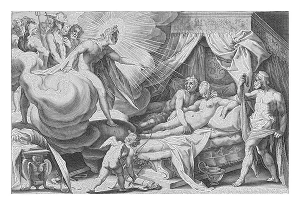 Mars Venus Bed Together Apollo Appearing Cloud Foot Bed Extends — Stock Photo, Image