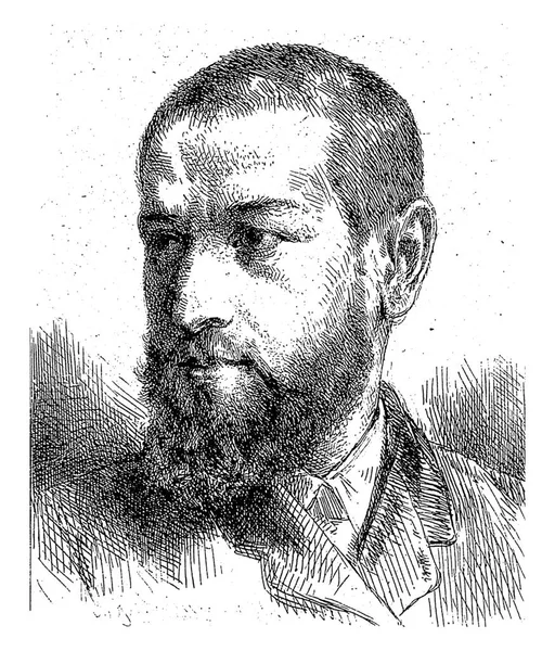 Retrato Jules Joseph Guiffrey Charles Emile Jacque 1866 Vintage Gravado — Fotografia de Stock