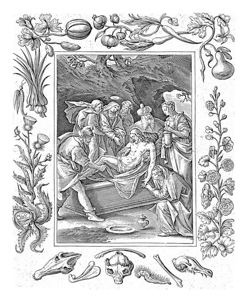Kristuksen Hautaaminen Antonie Wierix Jälkeen Maerten Vos 1582 1586 Kristus — kuvapankkivalokuva