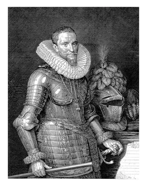 Porträtt Ambrogio Spinola Marquis Los Balbases Klädd Rustning Med Befälhavarens — Stockfoto