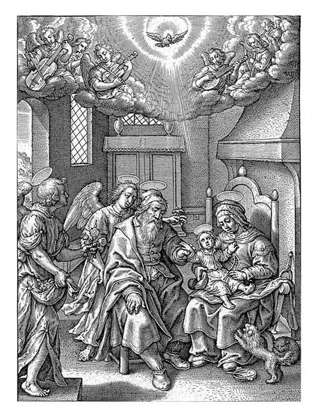 어머니 무릎에 마리아 히에로니무스 Hierononus Wierix 1563 1619 이전에 마리아는 — 스톡 사진