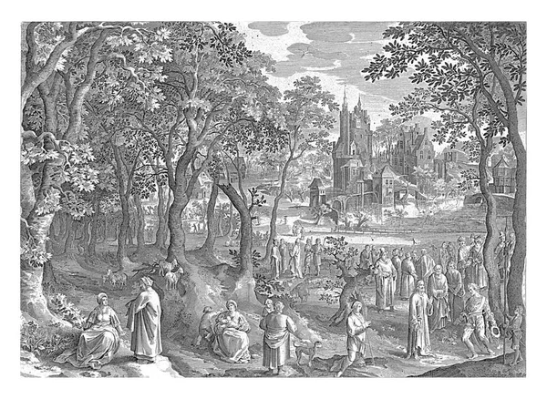 キリストと百人隊長 ニコラス ブラインの後 1630 1702カペナウムで ローマの世紀はキリストに近づいて 彼の使用人を癒すために彼を尋ねます — ストック写真