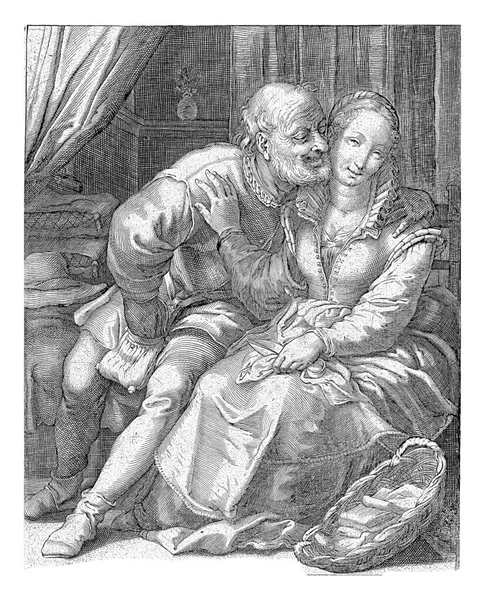 Amor Desigual Jacob Goltzius Depois Hendrick Goltzius 1584 1630 Homem — Fotografia de Stock