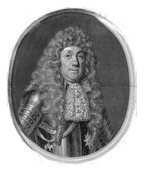 Portret Cornelisa Trompa Strażnika Floty Insygniami Zakonu Słonia Wstążce — Zdjęcie stockowe