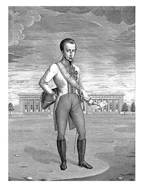 奥地利皇帝费迪南德一世的画像 约1848年 路易吉 曼托瓦尼 — 图库照片
