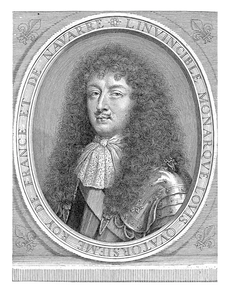 ルイ14世の肖像画 フランス王 コートレースネッカーチーフ ピーター ファン シュッペン クロード ルフェーヴル 1675年後 — ストック写真