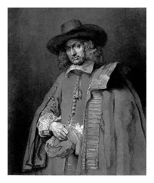 Porträtt Jan Six Johann Wilhelm Kaiser Efter Rembrandt Van Rijn — Stockfoto