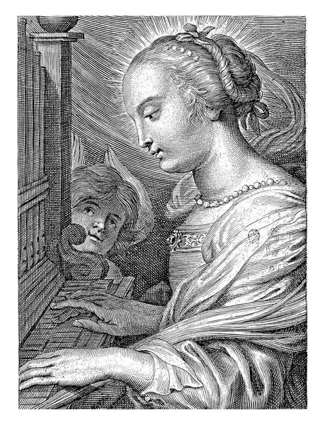 Sankt Cecilia Med Organ — Stockfoto