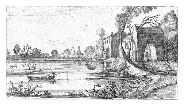 Nehir Manzarasının Üzerinde Hofstede Yazılıdır — Stok fotoğraf