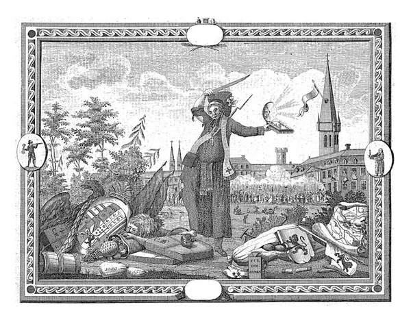 Obvinění Brabantovy Revoluce Roce1791 Uprostřed Klerik Van Eupen Mečem Manifestem — Stock fotografie