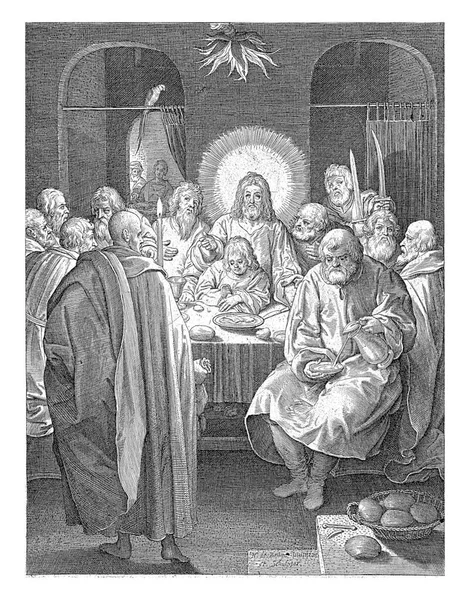 Christus Eet Het Laatste Avondmaal Met Zijn Discipelen — Stockfoto