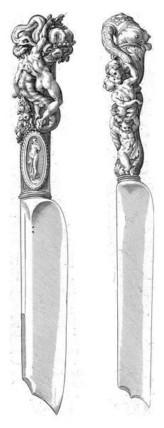 Dva Nože Aegidius Sadeler Podle Francesca Salviatiho 1580 1605 Obrácená — Stock fotografie