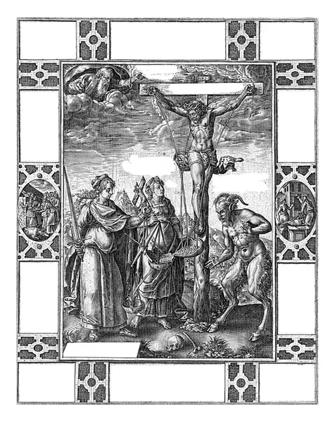 Nın Memnuniyeti Çarmıha Gerilme Hendrick Goltzius 1578 Hristiyan Inancı Alegorisi — Stok fotoğraf