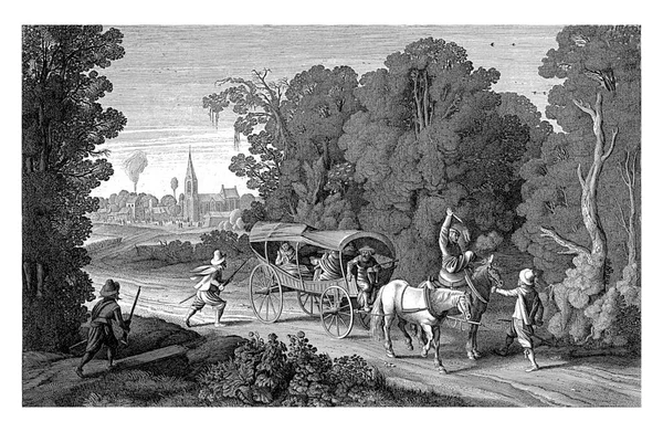 1603 1641 에이사 반데벨 사이의 길에서 사람을 습격하는 — 스톡 사진