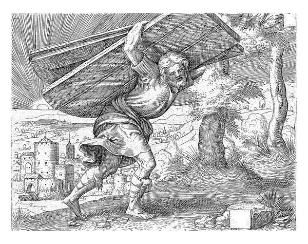 Самсон Несе Ворота Гази Корнеліса Массіса 1549 Самсон Несе Ворота — стокове фото