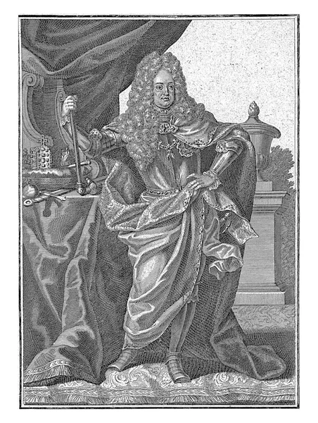 Portrait Charles Empereur Saint Empire Romain Germanique Martin Engelbrecht 1694 — Photo