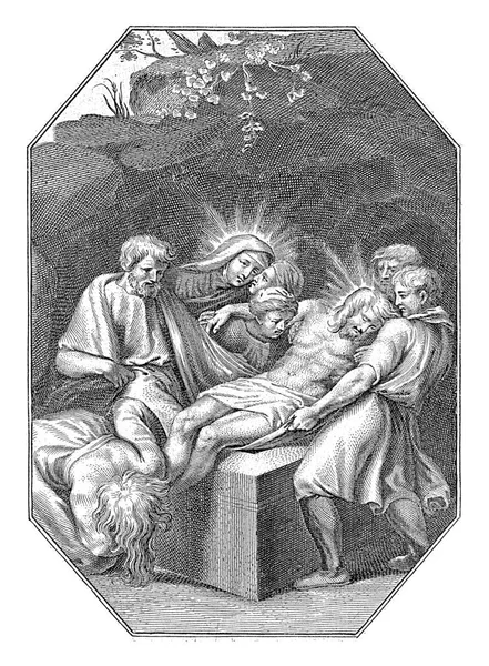 Entombment Cornelis Galle 1586 1650 Kristus Umístěn Hrobce Několika Lidmi — Stock fotografie
