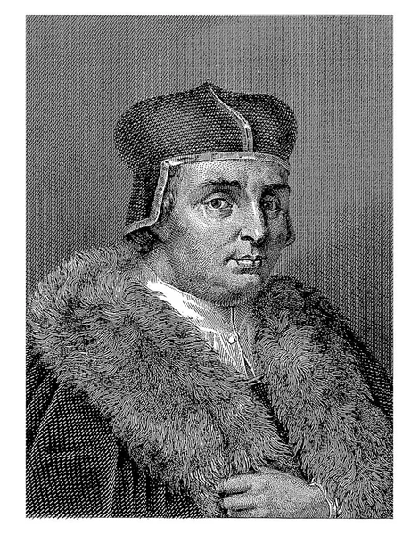 Portrait Man Fur Collar Auguste Thomas Marie Blanchard 1832 — Stock Photo, Image
