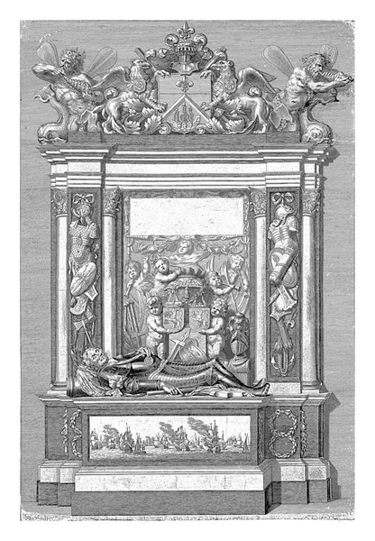 Tomba Dell Ammiraglio Maarten Harpertsz Tromp Nella Vecchia Chiesa Delft — Foto Stock