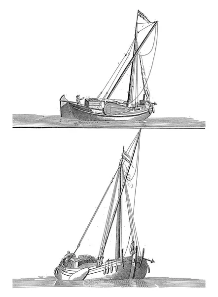 Два Военных Корабля Lachausse После Belin 1700 1750 — стоковое фото