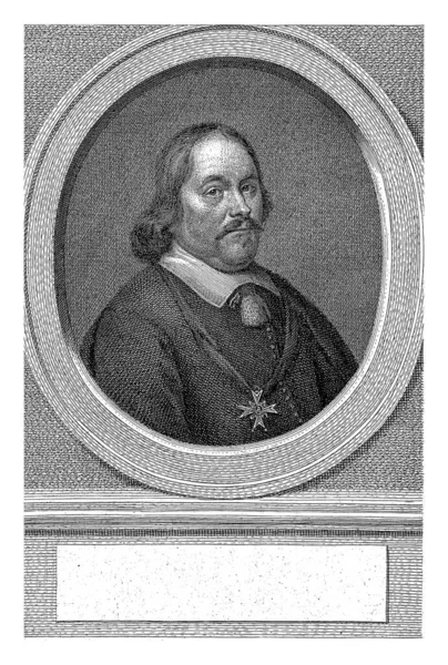 Porträtt Cornelis Lampsins Oval Med Tecknet Saint Michael Orden Runt — Stockfoto