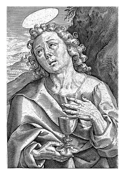Євангеліст Йоганнес Ієронімус Верікс 1563 1611 Іван Євангеліст Дереві Тримаючи — стокове фото