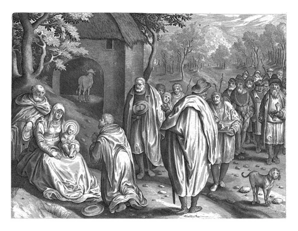Поклонение Волхвов Николас Брюн 1643 — стоковое фото