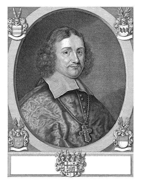弗斯滕贝格的斐迪南的画像 帕德博恩的王子兼主教亚伯拉罕 布洛泰林的画像 西奥多 卡斯帕男爵冯 弗斯滕贝格 1669 1672年弗斯滕贝格的斐迪南的斯特 — 图库照片