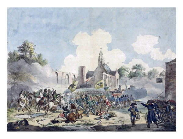 Slag Bij Bergen September 1799 Uitzicht Het Slagveld Het Centrum — Stockfoto