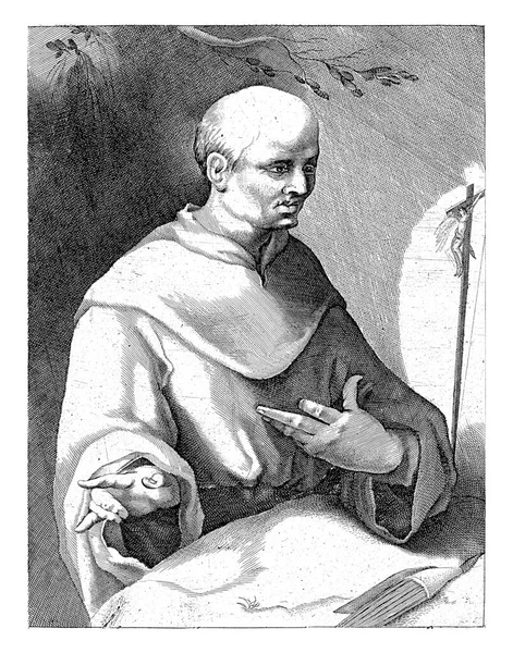 Svatý František Assisi Krucifixem Otevřenou Knihou — Stock fotografie